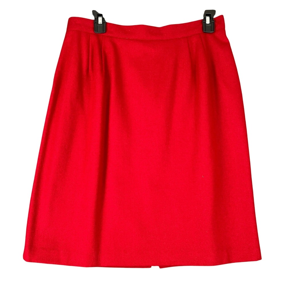 Vintage Y2K Sellecca wool skirt 14 red‎ A line minimalist classic quiet luxury
